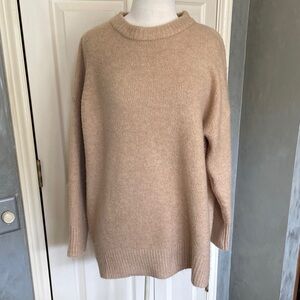 Line and Dot Large oversized Women's Cozy Beige Sweater